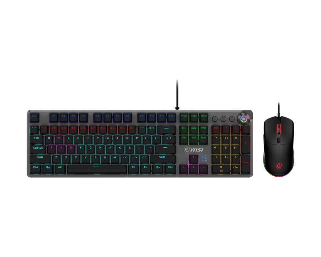  <B>Gaming Keyboard & Mouse:</B> MSI FORGE GK310 COMBO Red Switches, USB Gaming Keyboard & Mouse, 20-Mode RGB  